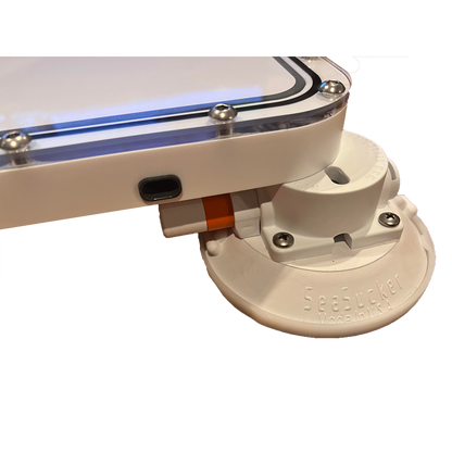 Star Mount Systems flat mount low profile for Starlink Dishy satellite dish, shown installed on outdoor surface.
