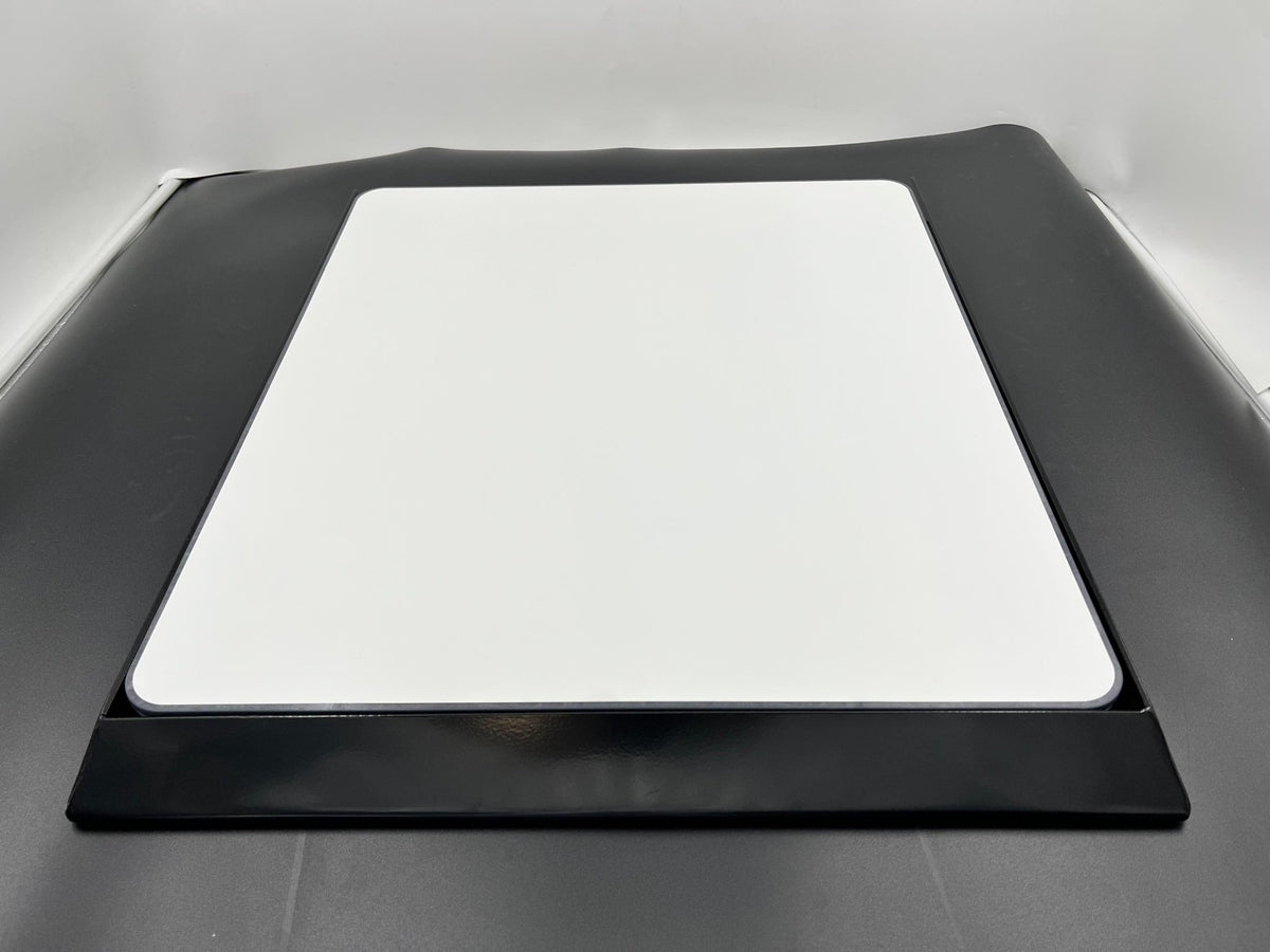 White quick-release mount for Starlink High Performance In-Motion Dish Gen 2 by Star Mount Systems, designed for easy installation and secure hold.