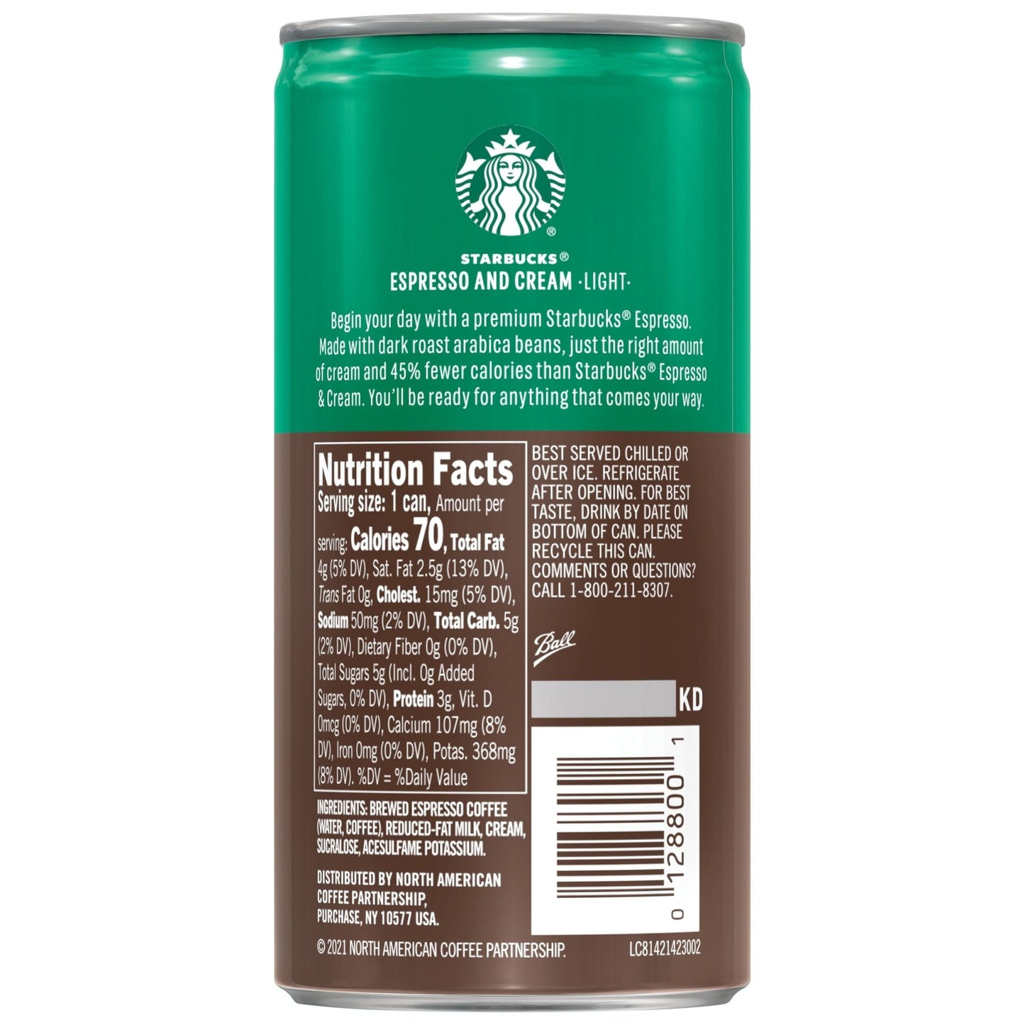 Starbucks Doubleshot Espresso & Cream Light Iced Coffee Cans, 6.5 fl oz, 12-pack showing cans with coffee and cream labels