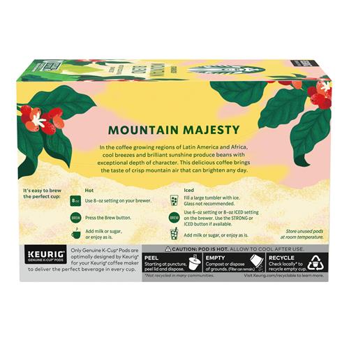 Starbucks K-Cup Coffee Pods, Medium Light Roast Coffee, Mountain Blend For Keurig Coffee Makers, 100% Arabica, Limited Edition, 1 Box (10 Pods) - BACKUPMYFILESNOW.COM®