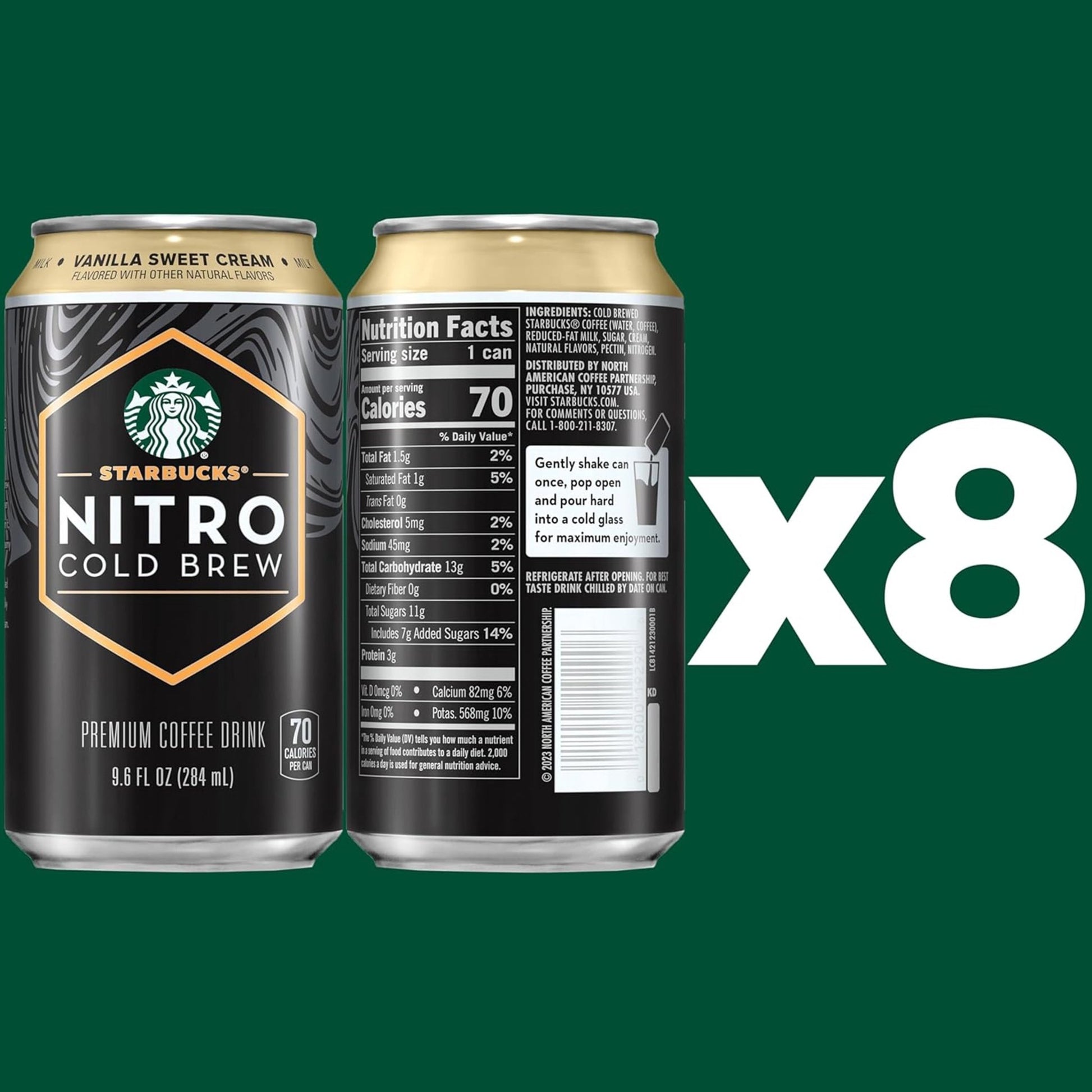 Starbucks Nitro Cold Brew Vanilla Premium Iced Coffee Drink, 9.6 Fl Oz, 8 Pack Cans - BACKUPMYFILESNOW.COM®