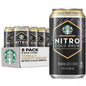 Eight cans of Starbucks Nitro Cold Brew Vanilla Iced Coffee, 9.6 Fl Oz each, featuring the branded can design and vanilla flavor.