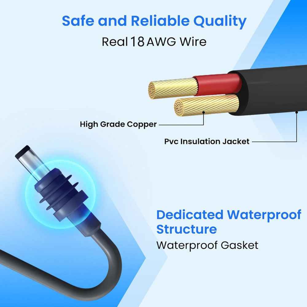Starlink Mini DC Power Cable Replacement | Waterproof 18AWG | 2M-5M Options - BACKUPMYFILESNOW.COM®