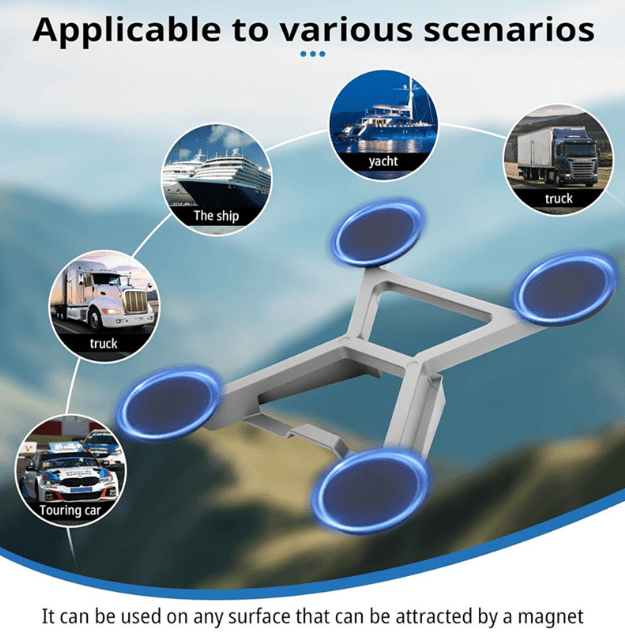 Starlink Mini Magnetic Roof Mount for RV and van with quick-release design, compatible with Starlink satellite internet systems.