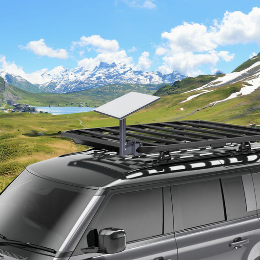 Starlink Mini Pole Clamp Mount by Tesery with dual mounting options, securely attaches to a pole for satellite dish setup.