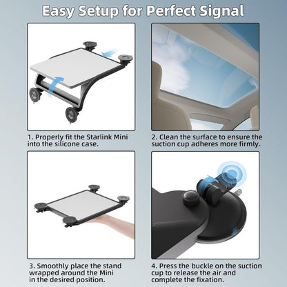 Starlink Suction Cup Mount | Non-Permanent Car Roof & RV Mount | Silicone Protected - BACKUPMYFILESNOW.COM®