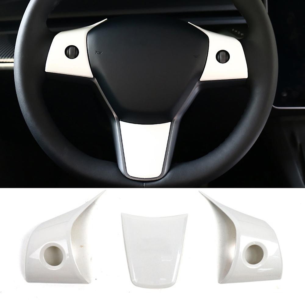 Tesla Model 3 and Y steering wheel cover patch, black leather steering wheel cover for Tesla 2017-2025, Tesery brand.
