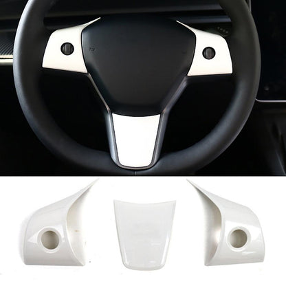 Tesla Model 3 and Y steering wheel cover patch, black leather steering wheel cover for Tesla 2017-2025, Tesery brand.