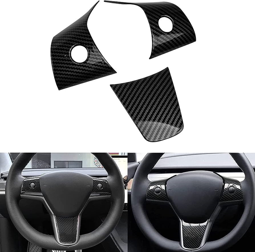 Tesla Model 3 and Y steering wheel cover patch, soft and durable, designed for 2017-2025 models, fits snugly over the steering wheel.