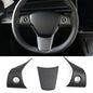 Tesla Model 3 and Y steering wheel cover patch, black leather steering wheel cover for Tesla 2017-2025, Tesery Official.