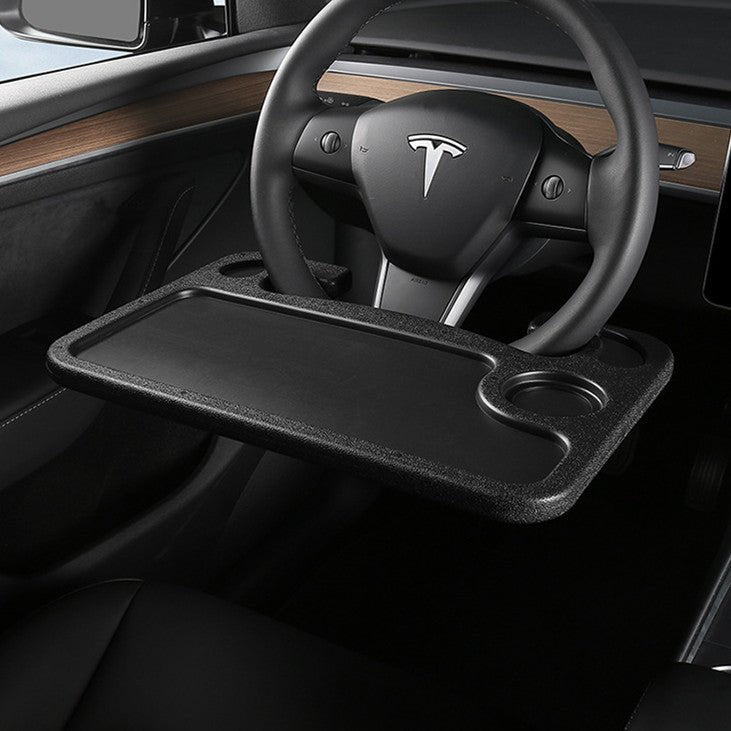 Tesla Model 3/Y/S/X steering wheel desk patch, designed for secure attachment and convenient use inside the vehicle.