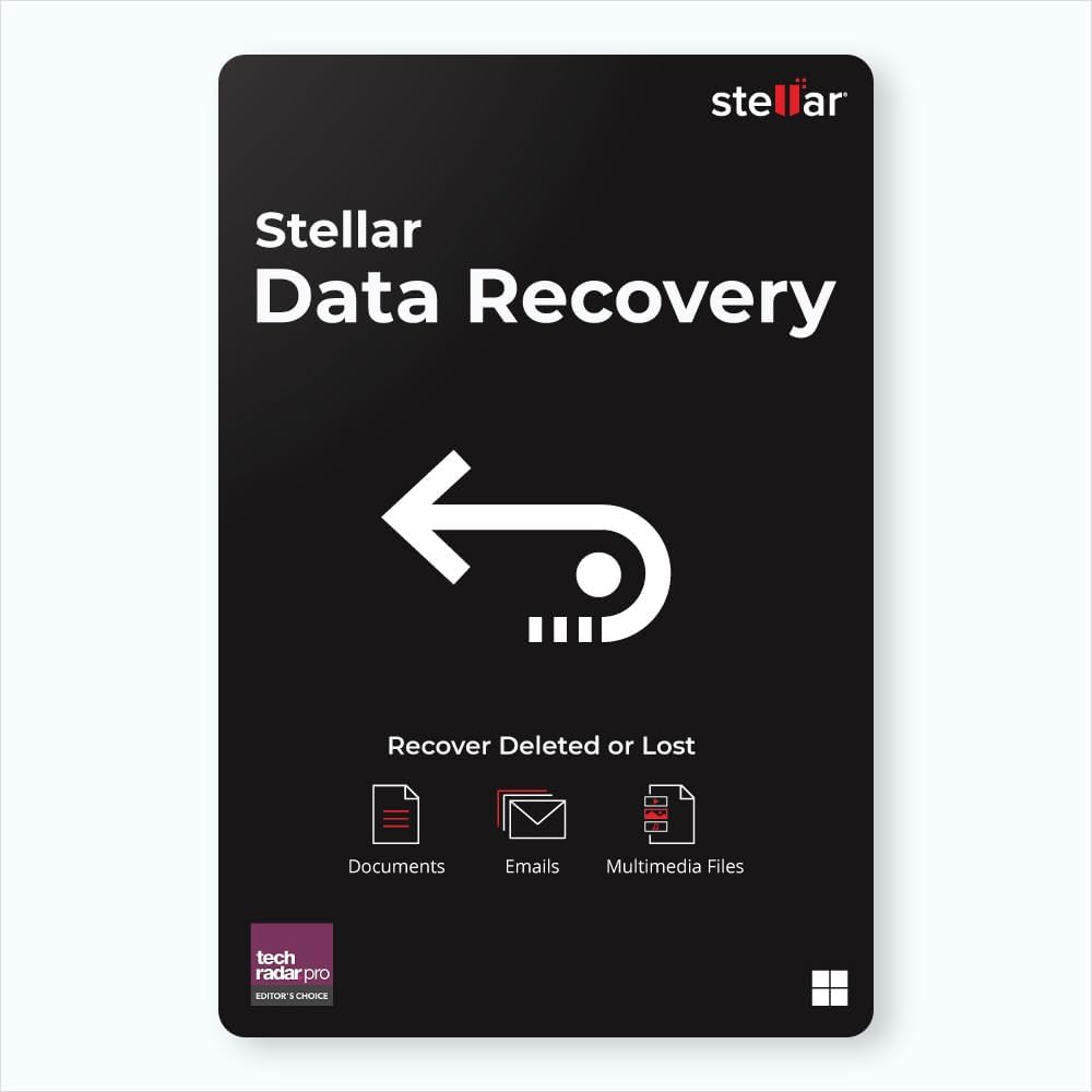 Stellar Data Recovery for Windows Software | Bringing Lost Data Back to Life | 1 PC 1 Year Subscription | Keycard Delivery - BACKUPMYFILESNOW
