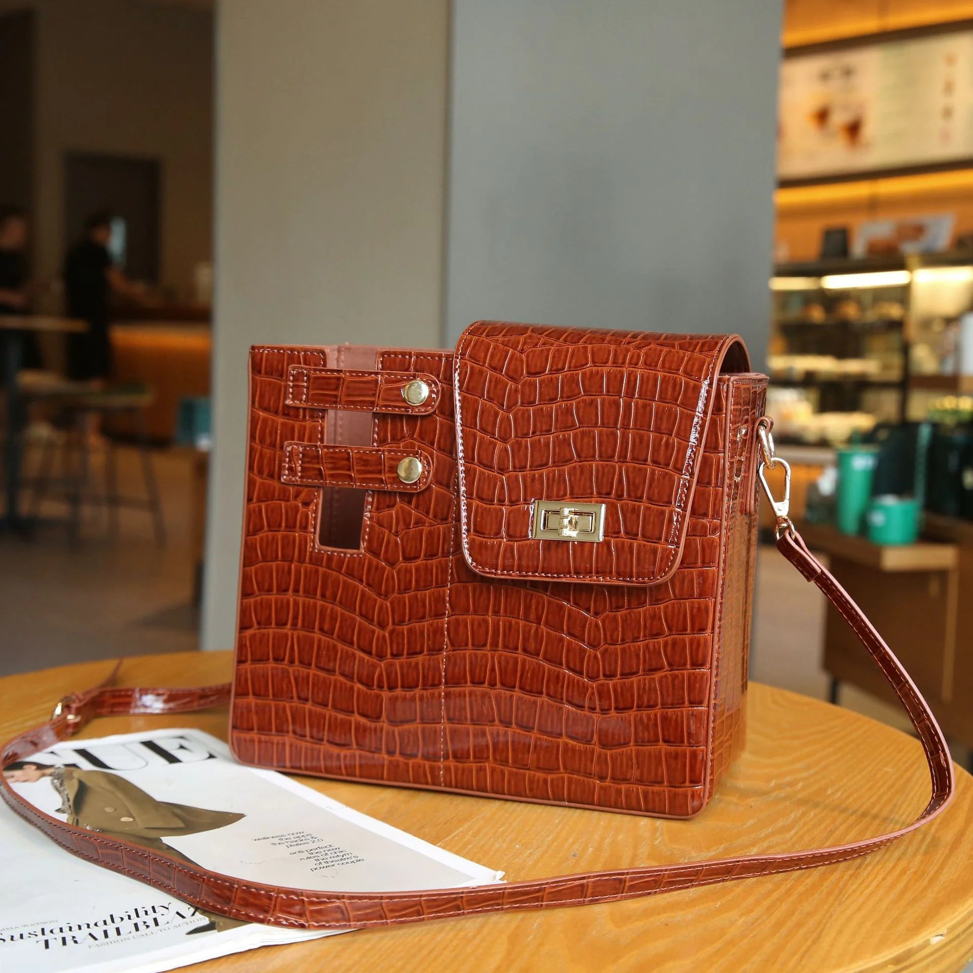 Stone Pattern Crossbody Bag - BACKUPMYFILESNOW