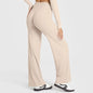 Black STOUREG women's sport trousers with straight-leg fit, ultra-soft butter fabric, mid-waist design, ideal for yoga, pilates, and running.