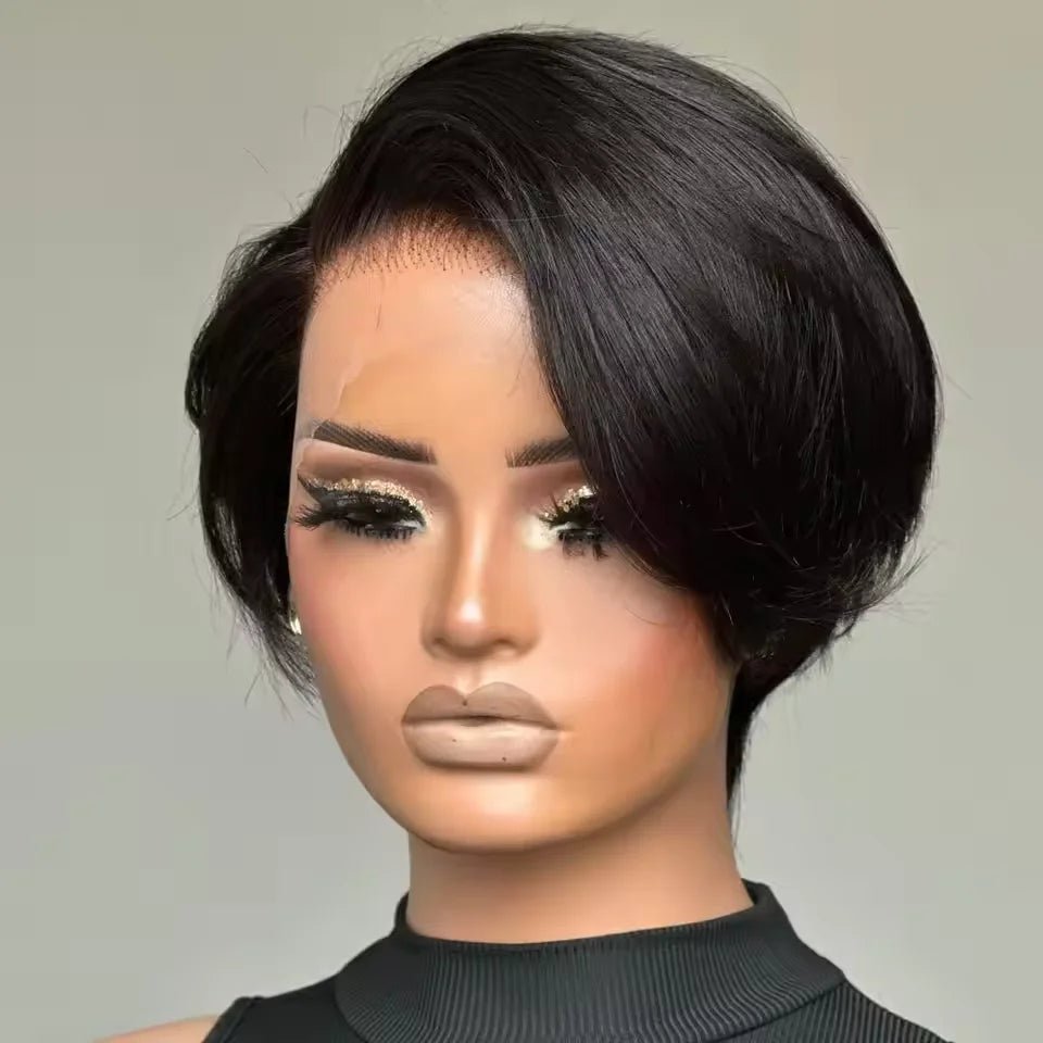 Straight Pixie Cut Wig Short Bob Wigs 13x4 Lace Front Wigs Human Hair Pre Plucked Pixie Cut Wig Brazilian Human Hair 100% - BACKUPMYFILESNOW