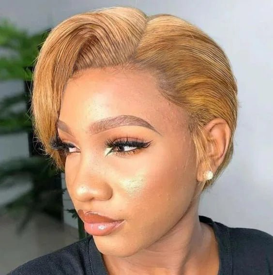 Straight Pixie Cut Wig Short Bob Wigs 13x4 Lace Front Wigs Human Hair Pre Plucked Pixie Cut Wig Brazilian Human Hair 100% - BACKUPMYFILESNOW