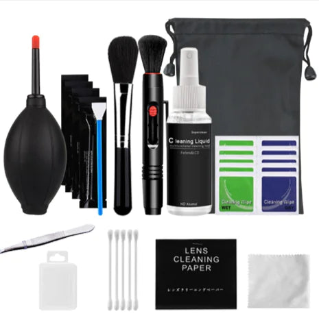 12-Piece Complete Cleaning Kit for DSLR Cameras, Laptops & Electronics with Lens Pen & Accessories