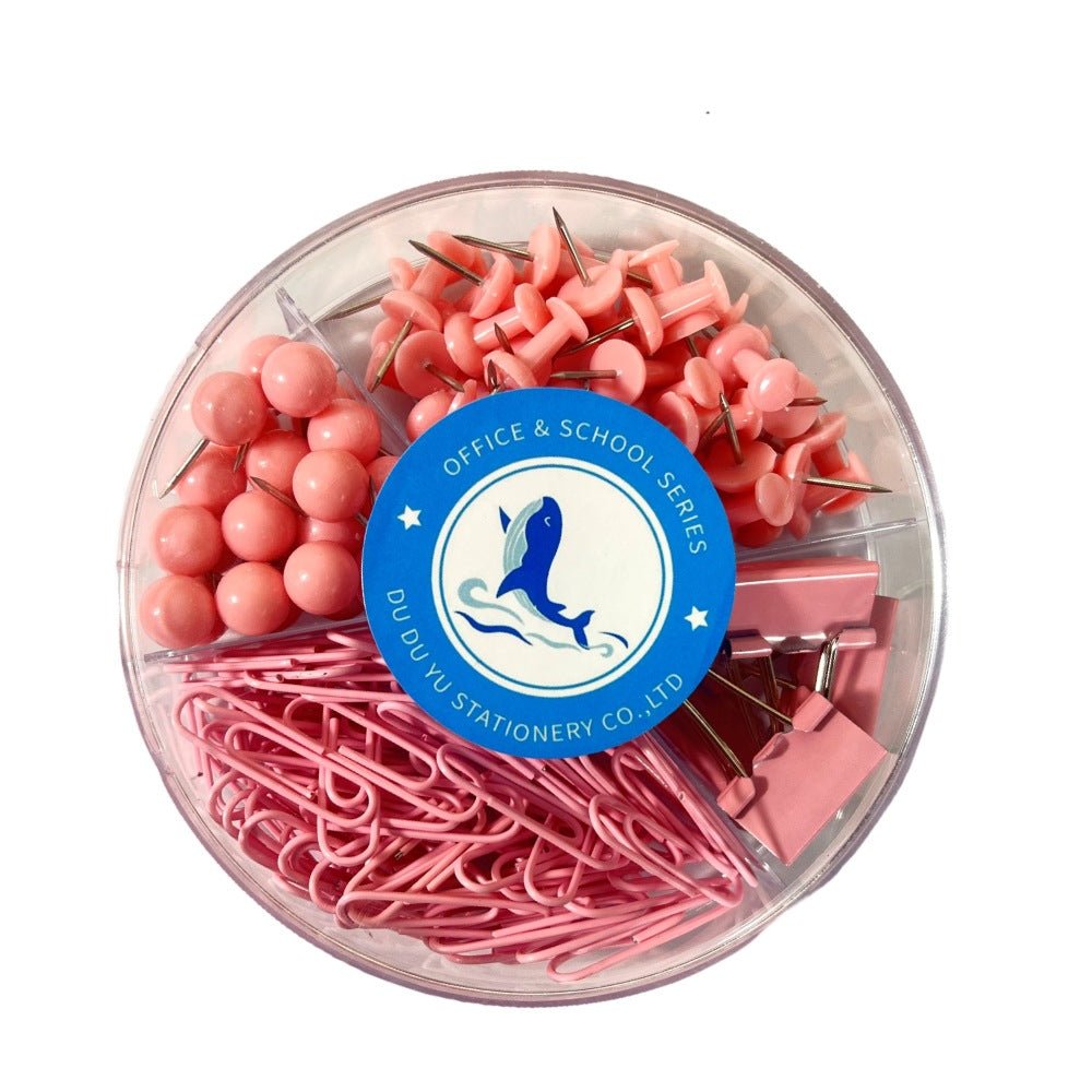 Stylish Macaron Color Office Supplies Set with Clips - BACKUPMYFILESNOW