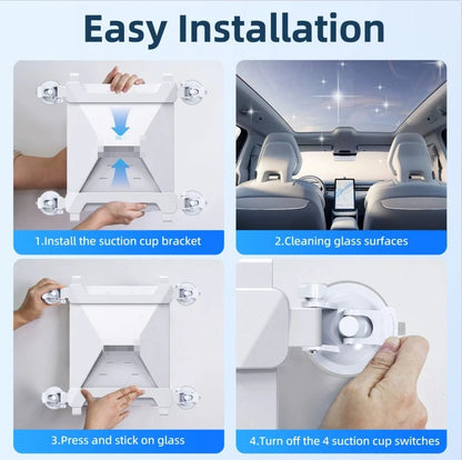 Starlink Mini suction cup mount by Tesery Official Store, with secure attachment and adjustable design for satellite internet setup.