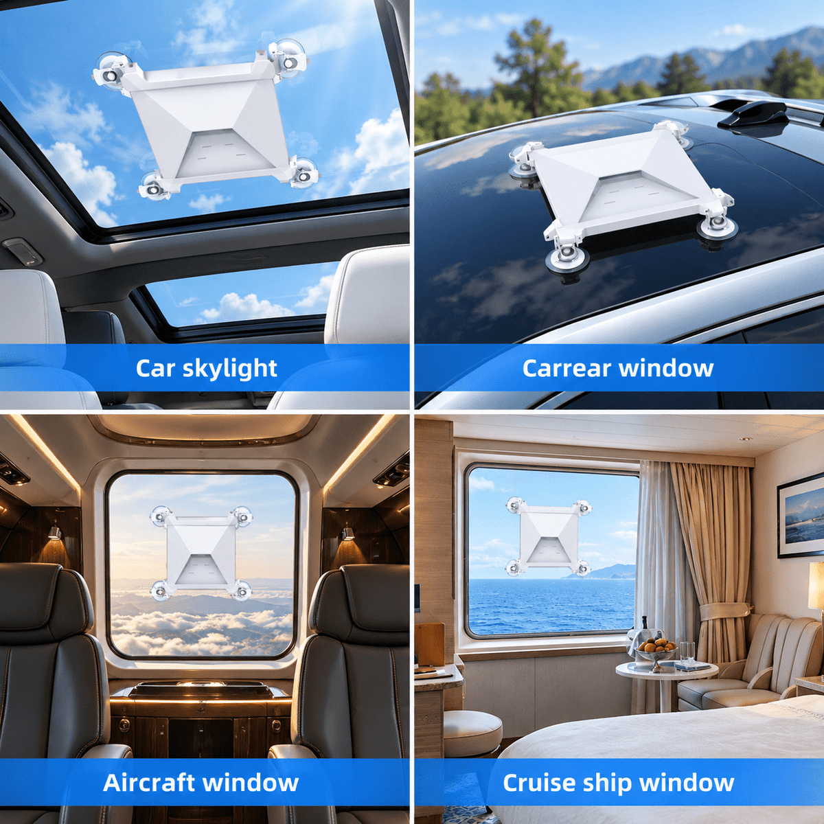 Starlink Mini suction cup mount by Tesery Official for secure installation of Starlink satellite dishes.