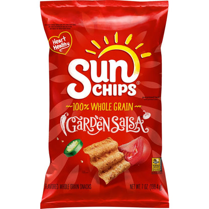 Sunchips Original Multigrain Snacks in a 1.5-ounce pack, showing colorful multigrain chips in a clear snack bag.