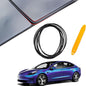 Tesla Model 3 sunroof rubber seal wind noise reduction kit, easy snap-in protective cover for improved sound insulation.