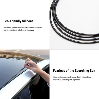 Tesla Model 3 sunroof rubber seal wind noise reduction kit by Tesery, a protective cover with easy snap-in installation.