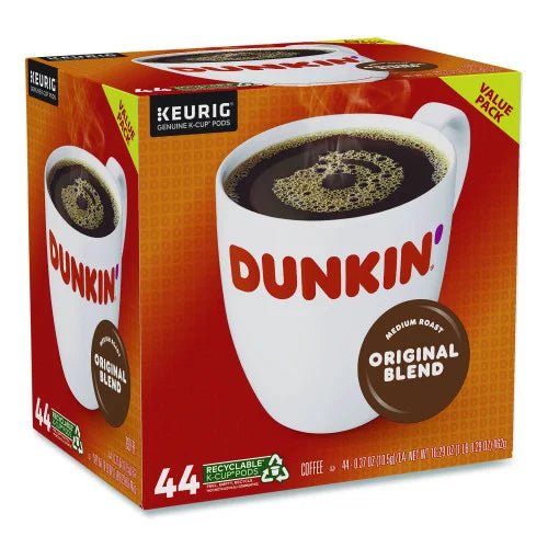 Dunkin Donuts Original Blend K-Cup Pods in 0.37 oz, 44-pack, for coffee makers, by Supplying Depot