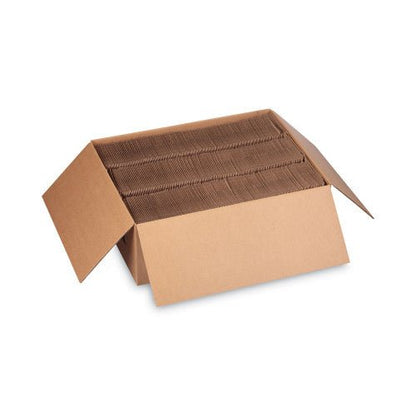 Kraft Starbucks cup sleeves for 12, 16, 20 oz hot cups, stacked in a carton, used for hot beverage insulation.