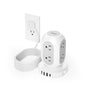TESSAN surge protector power strip tower with 8 AC outlets, 4 USB ports, USB-C, 10ft extension cord, and 1050J surge protection.