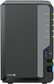 Synology DiskStation DS224+ NAS Server with Celeron 2.0GHz CPU, 6GB Memory, 16TB HDD Storage, 2 x 1GbE LAN Ports, DSM Operating System - BACKUPMYFILESNOW