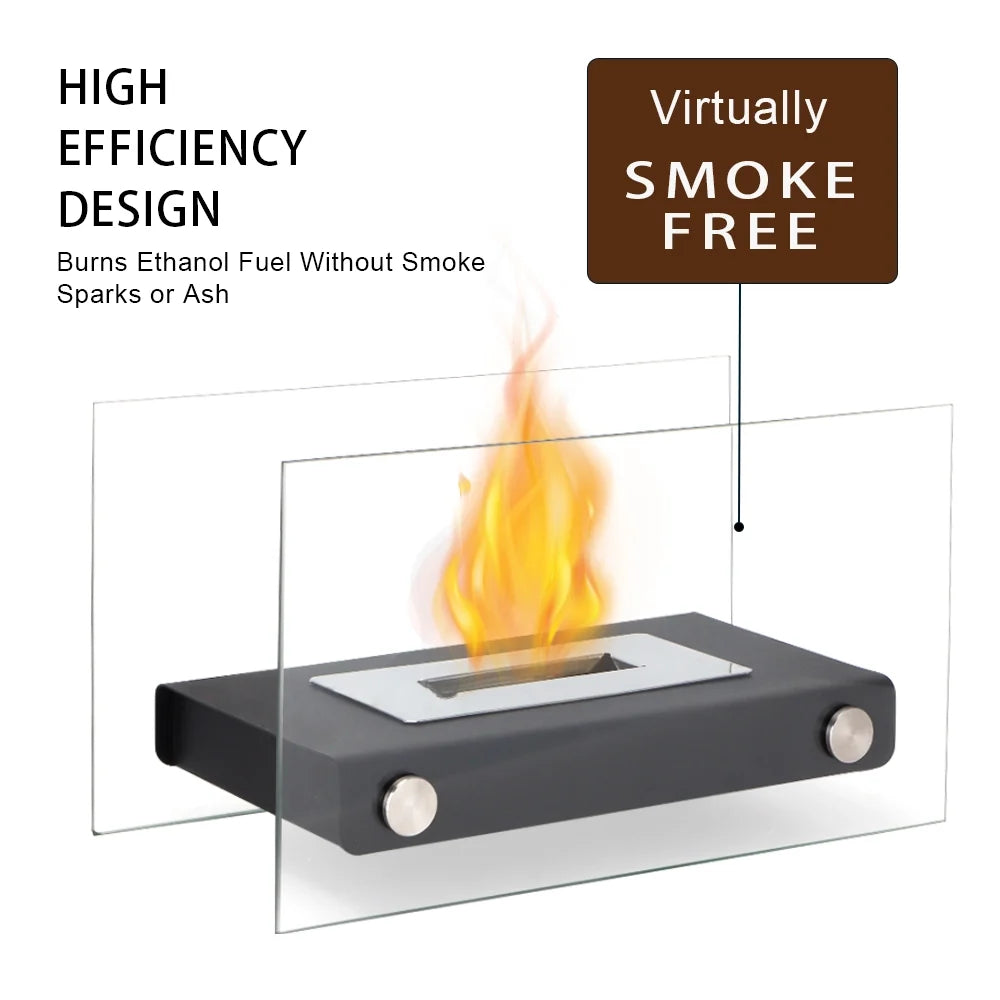 White 14-inch rectangular tabletop fire bowl by JHY DESIGN, featuring gel and ethanol fireplace for outdoor or indoor use.
