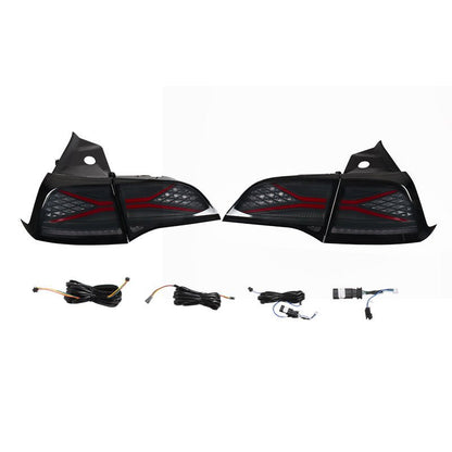 Tesla Model 3/Y TESERY X-treme tail light assembly with red and clear lens for 2021-2023 vehicles.