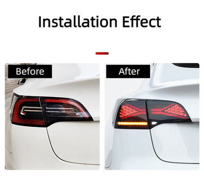 Tesla Model 3/Y TESERY X-treme tail light assembly with red and clear lens for 2021-2023 vehicles.
