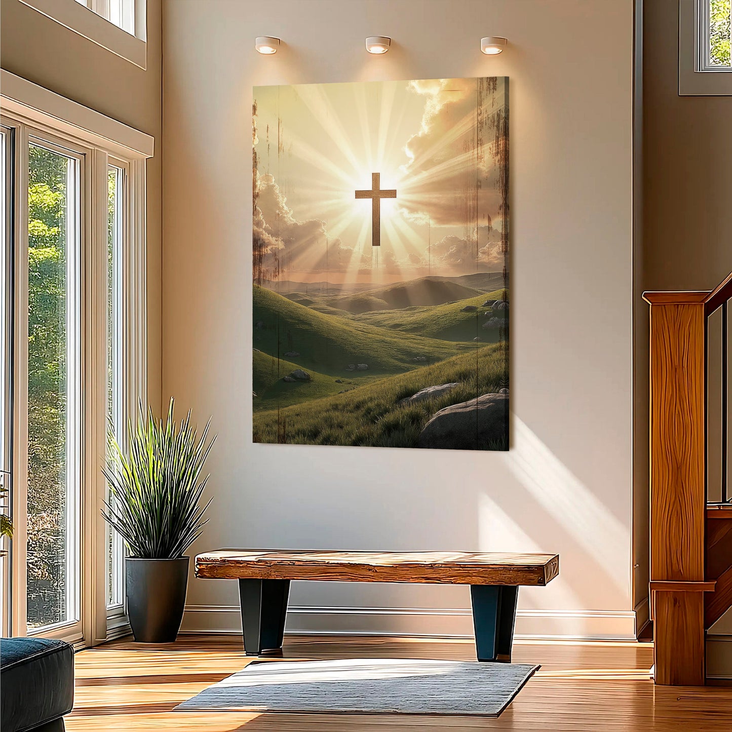 Canvas wall sign with "Amazing Grace" text by Tailored Canvases, featuring elegant typography on a decorative canvas.