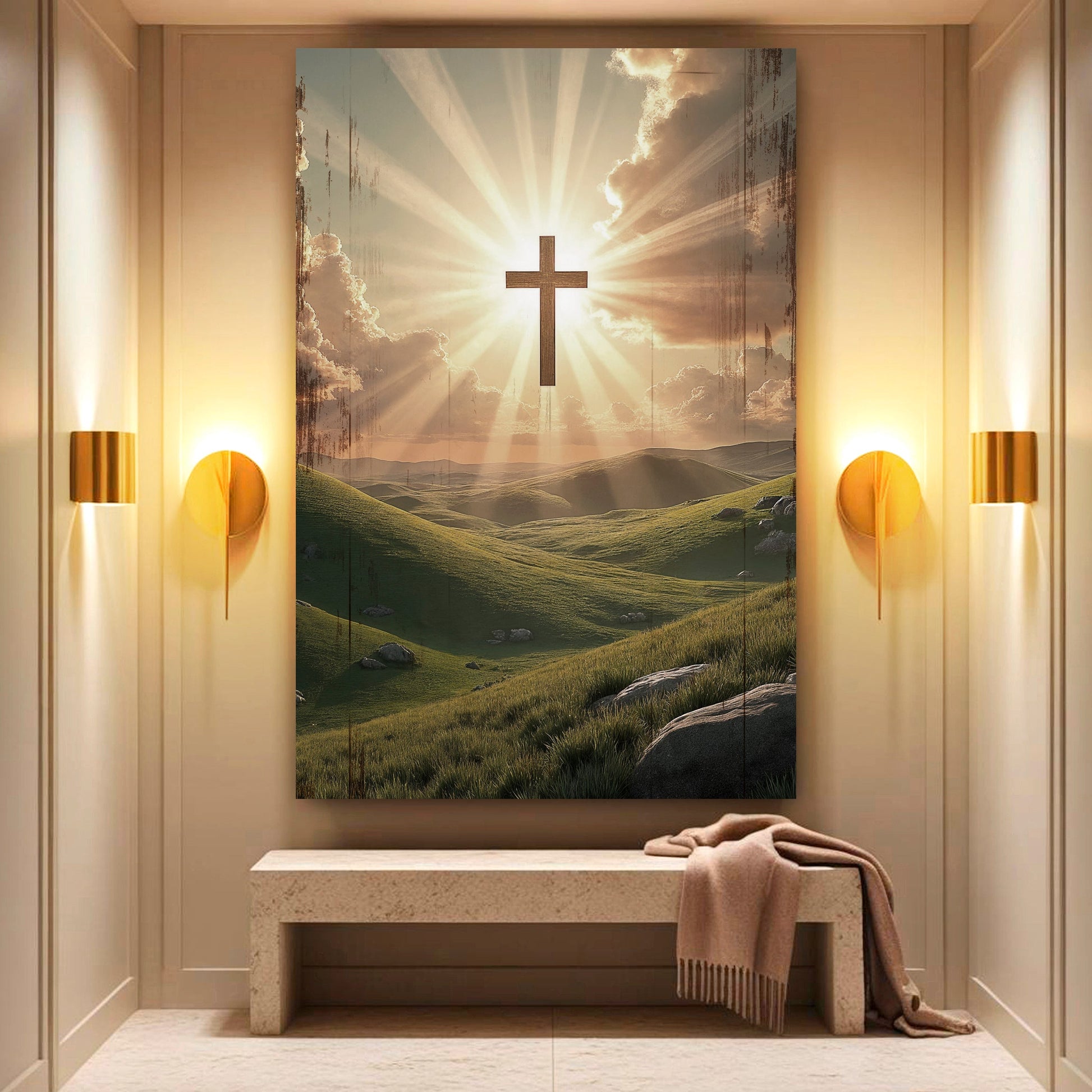 Canvas wall sign with "Amazing Grace" printed in elegant script, created by Tailored Canvases.