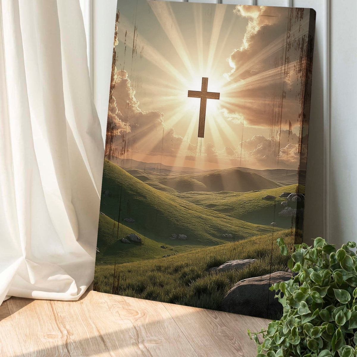 Canvas wall sign featuring the "Amazing Grace" design by Tailored Canvases, with elegant lettering on a neutral background.