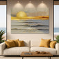 Golden Horizon Calm Wall Art on canvas by Tailored Canvases featuring serene, abstract landscape with warm golden tones.