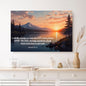 Canvas wall sign featuring Psalm 121:1-2, a Song of Ascents, with faith-themed design by Tailored Canvases.