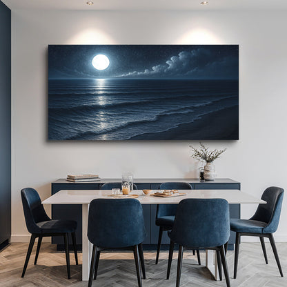 Canvas wall art by Tailored Canvases featuring a serene beach shoreline scene for coastal home decor.