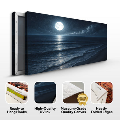Canvas wall art featuring a beach shoreline coastal scene by Tailored Canvases, ideal for beach-themed home decor.