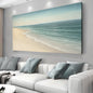 Canvas wall art featuring a serene shoreline coastal scene, by Tailored Canvases, ideal for beach-inspired home decor.