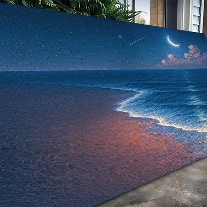 Canvas wall art featuring a beach shoreline coastal scene by Tailored Canvases, perfect for seaside-inspired home decor.
