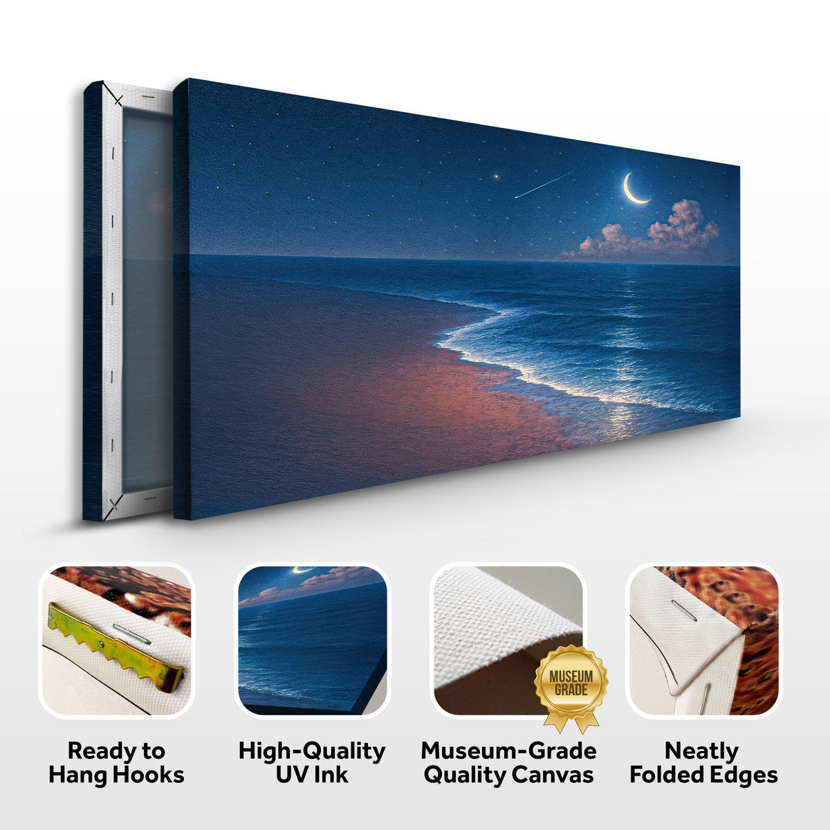 Canvas wall art by Tailored Canvases featuring a scenic beach shoreline coastal landscape scene.