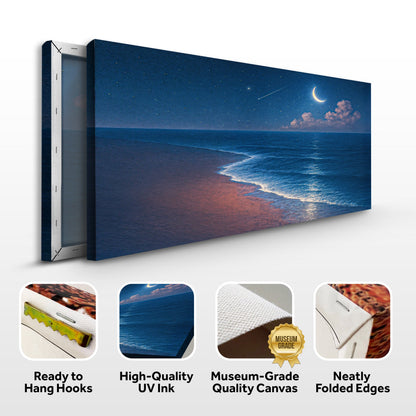 Canvas wall art by Tailored Canvases featuring a scenic beach shoreline coastal landscape scene.