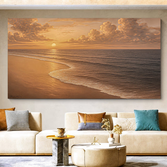 Beach Shoreline Coastal Wall Art VIII canvas featuring a serene shoreline scene with waves and sandy beach by Tailored Canvases