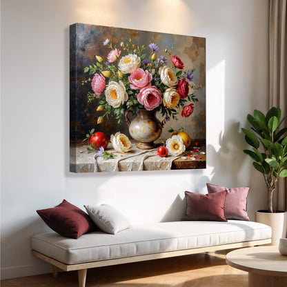 Canvas wall art featuring summer bloom floral design by Tailored Canvases, perfect for home decor.