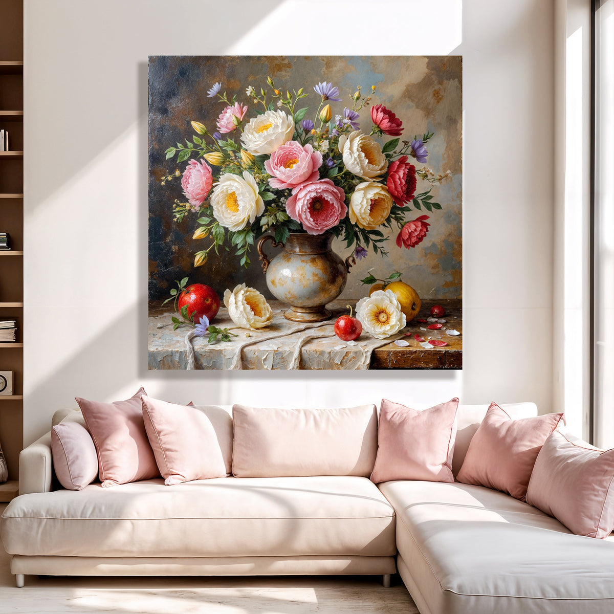 Colorful Summer Bloom Vase Wall Art canvas print by Tailored Canvases, featuring vibrant floral design for home decor.