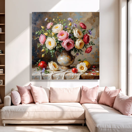 Colorful Summer Bloom Vase Wall Art canvas print by Tailored Canvases, featuring vibrant floral design for home decor.