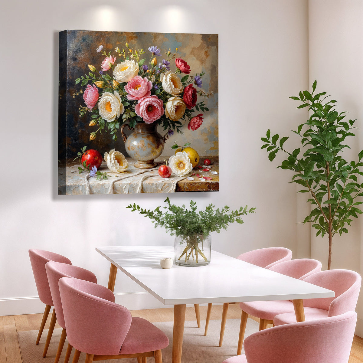 Summer Bloom Vase Wall Art canvas by Tailored Canvases featuring vibrant floral design on a wall-mounted canvas.